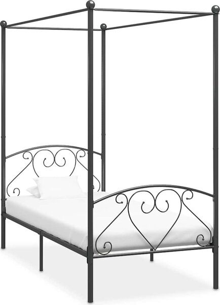 VidaXL Rám postele s nebesy kovový [284428] Barva: Bílá, Velikost: 90 x 200 cm (rám 209 x 97,5 x 198 cm)