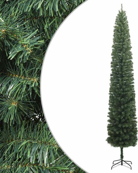 VidaXL Úzký umělý vánoční stromek se stojanem PVC [357684] Barva: Zelená, Velikost: 180 cm
