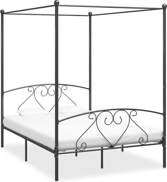 VidaXL Rám postele s nebesy kovový [284428] Barva: Bílá, Velikost: 90 x 200 cm (rám 209 x 97,5 x 198 cm)