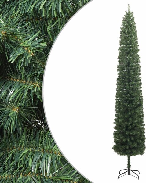 VidaXL Úzký umělý vánoční stromek se stojanem PVC [357684] Barva: Zelená, Velikost: 180 cm