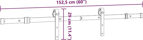 VidaXL Hardwarová sada pro posuvné dveře ocel [4009710] Barva: Černá, Velikost: 200 cm