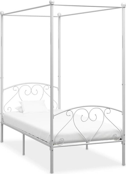 VidaXL Rám postele s nebesy kovový [284428] Barva: Bílá, Velikost: 90 x 200 cm (rám 209 x 97,5 x 198 cm)