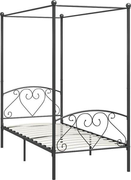 VidaXL Rám postele s nebesy kovový [284428] Barva: Bílá, Velikost: 90 x 200 cm (rám 209 x 97,5 x 198 cm)