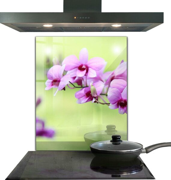Skleněné obklady do kuchyně Fialová orchidej
