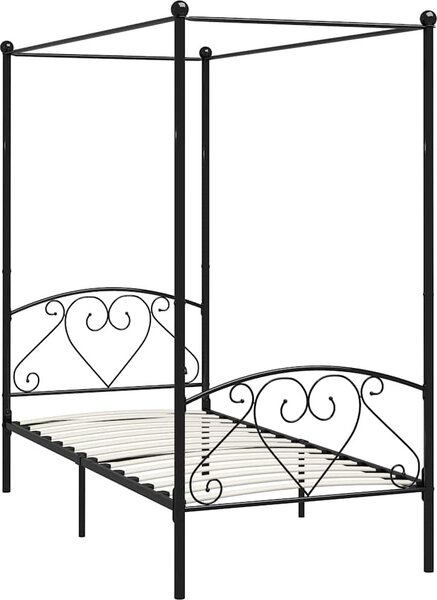 VidaXL Rám postele s nebesy kovový [284428] Barva: Bílá, Velikost: 90 x 200 cm (rám 209 x 97,5 x 198 cm)