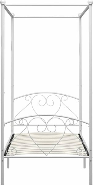 VidaXL Rám postele s nebesy kovový [284428] Barva: Bílá, Velikost: 90 x 200 cm (rám 209 x 97,5 x 198 cm)