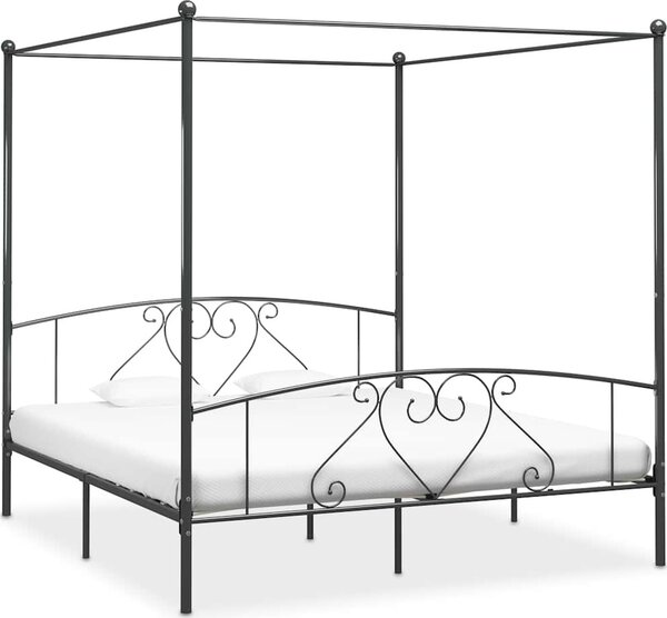 VidaXL Rám postele s nebesy kovový [284428] Barva: Bílá, Velikost: 90 x 200 cm (rám 209 x 97,5 x 198 cm)