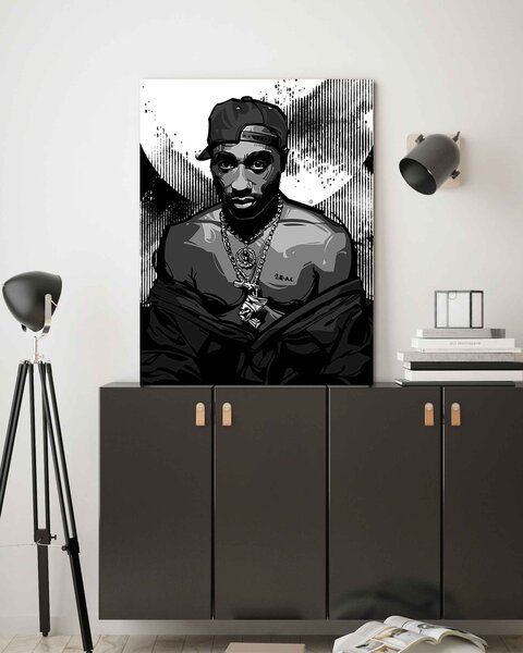 Obraz na plátně 2Pac, Tupac Shakur - Nikita Abakumov Rozměry: 40 x 60 cm
