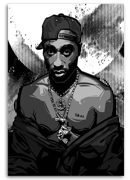 Obraz na plátně 2Pac, Tupac Shakur - Nikita Abakumov Rozměry: 40 x 60 cm