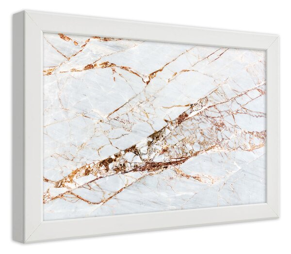 Plakát Mramorová abstrakce Barva rámu: Bílá, Rozměry: 100 x 70 cm