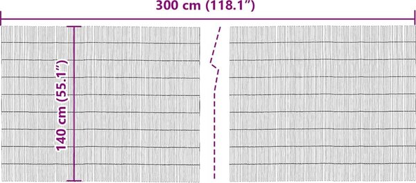 VidaXL Zahradní plot rákos [42001751] Velikost: 300 x 80 cm