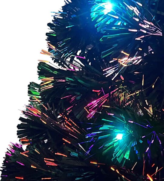 VidaXL Předem osvětlený vánoční stromek se stojanem a LED optické vlákno [284302] Velikost: 150 x 70 cm