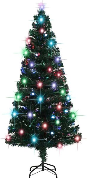 VidaXL Předem osvětlený vánoční stromek se stojanem a LED optické vlákno [284302] Velikost: 150 x 70 cm