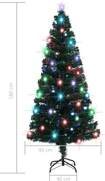 VidaXL Předem osvětlený vánoční stromek se stojanem a LED optické vlákno [284302] Velikost: 150 x 70 cm