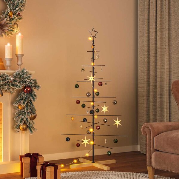 VidaXL Kovový vánoční stromeček KUOPIO Ocel [42053866] Barva: Černá, Velikost: 120 cm