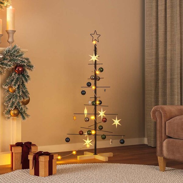 VidaXL Kovový vánoční stromeček KUOPIO Ocel [42053866] Barva: Černá, Velikost: 120 cm