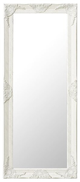 Nástěnné zrcadlo barokní styl 50 x 120 cm bílé
