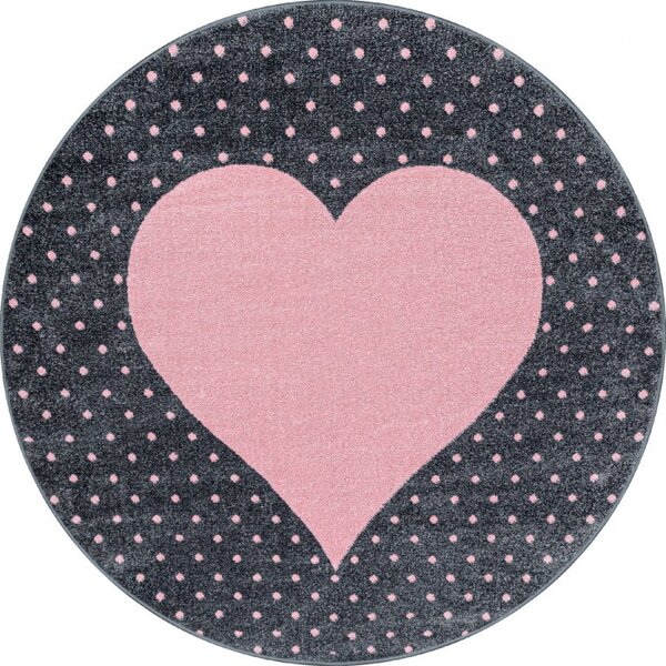 Ayyildiz Dětský kusový koberec BAMBI 0830, kulatý, Růžová Rozměr koberce: 120 cm KRUH