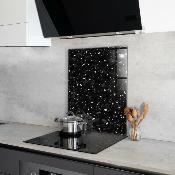 Skleněný panel Černý mramor terrazzo terazzo
