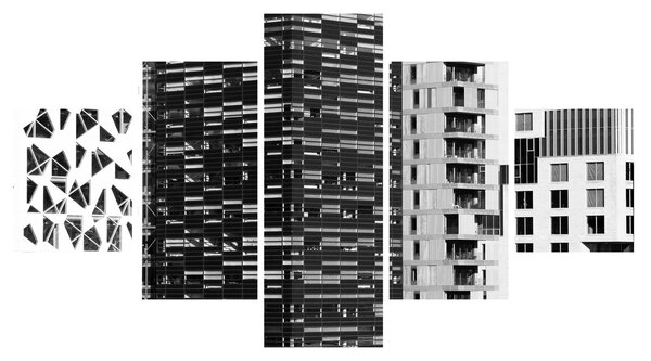 Obraz černobílé architektury (125x70 cm)