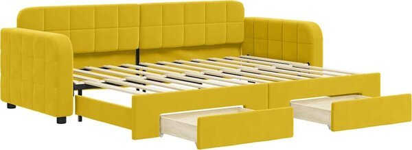 VidaXL Válenda s přistýlkou a zásuvkami samet, s přistýlkou a zásuvkou [3196975] Barva: Růžová, Velikost: 90 x 200 cm