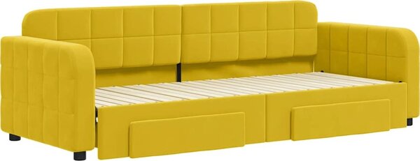 VidaXL Válenda s přistýlkou a zásuvkami samet, s přistýlkou a zásuvkou [3196975] Barva: Růžová, Velikost: 90 x 200 cm