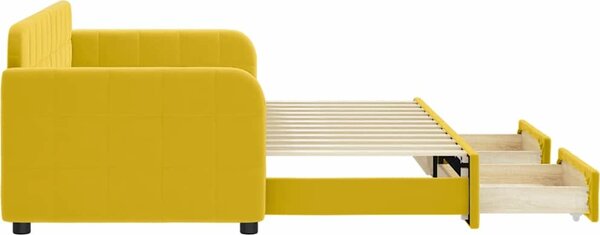 VidaXL Válenda s přistýlkou a zásuvkami samet, s přistýlkou a zásuvkou [3196975] Barva: Růžová, Velikost: 90 x 200 cm