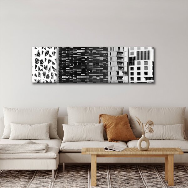 Obraz černobílé architektury (170x50 cm)