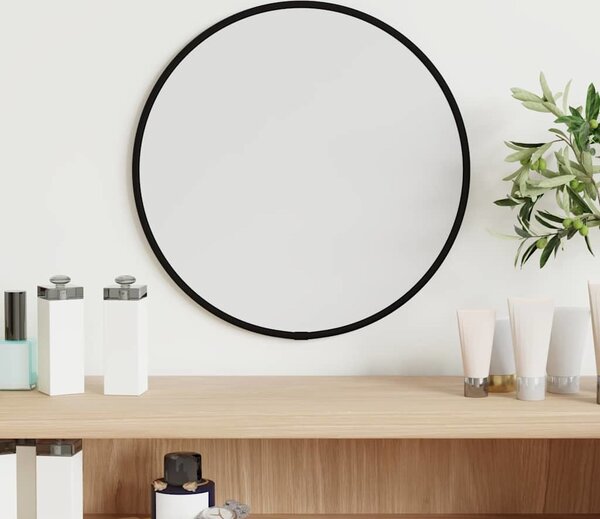 VidaXL Nástěnné zrcadlo kulaté [348173] Barva: Černá, Velikost: Ø 50 cm