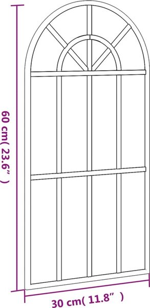 VidaXL Nástěnné zrcadlo černé oblouk železo [358624] Velikost: 40 x 80 cm