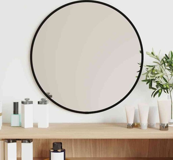 VidaXL Nástěnné zrcadlo kulaté [348173] Barva: Černá, Velikost: Ø 50 cm
