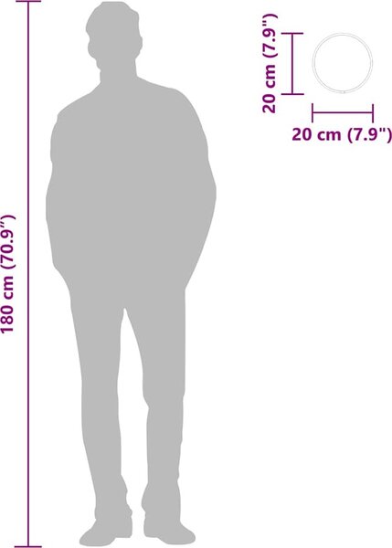 VidaXL Nástěnné zrcadlo kulaté [348173] Barva: Černá, Velikost: Ø 50 cm