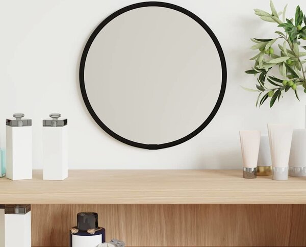 VidaXL Nástěnné zrcadlo kulaté [348173] Barva: Černá, Velikost: Ø 50 cm