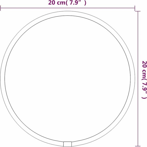 VidaXL Nástěnné zrcadlo kulaté [348173] Barva: Černá, Velikost: Ø 50 cm