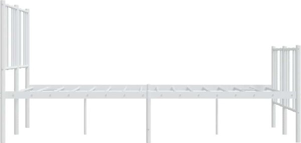 VidaXL Kovový rám postele s hlavovým a nožním čelem, světlá výška pod postelí 26 cm [352547] Barva: Bílá, Velikost: 80 x 200 cm (rám 207 x 85 x 90 cm)