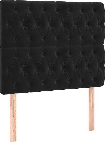 VidaXL Rám postele bez matrací samet, prošívaný design [3125924] Barva: Tmavě šedá, Velikost: 90 x 190 cm (rám 193 x 93 x 118/128 cm)
