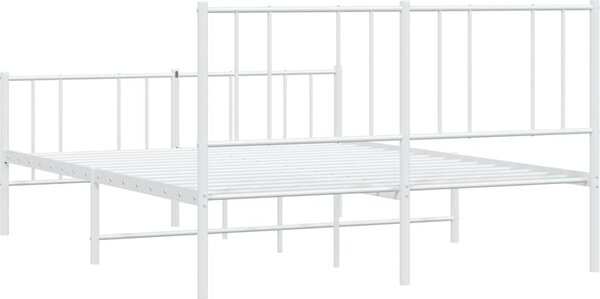 VidaXL Kovový rám postele s hlavovým a nožním čelem, světlá výška pod postelí 26 cm [352547] Barva: Bílá, Velikost: 80 x 200 cm (rám 207 x 85 x 90 cm)