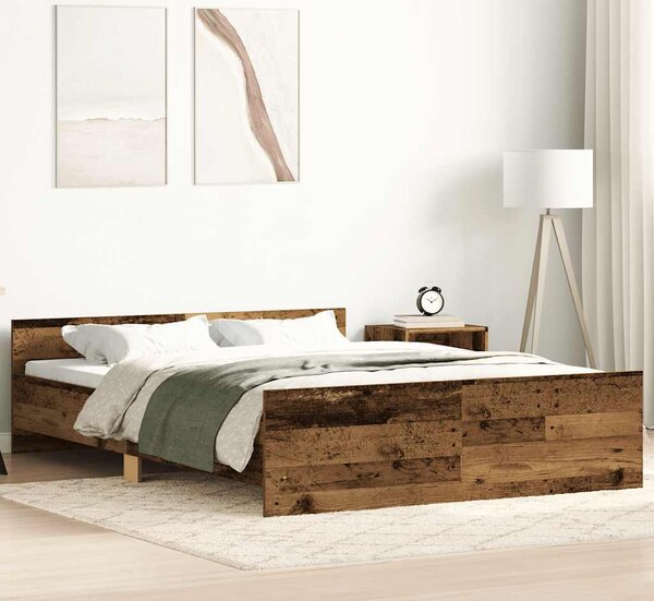 VidaXL Rám postele bez matrace kompozitní dřevo [3203745] Barva: Bílá, Velikost: 90 x 190 cm (rám 193 x 93 x 50 cm)