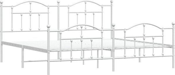 VidaXL Kovový rám postele s hlavovým a nožním čelem, světlá výška pod postelí 27 cm [353513] Barva: Černá, Velikost: 90 x 200 cm (rám 207 x 95 x 97 cm)