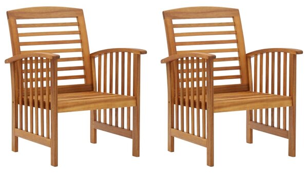 Zahradní židle 2 ks masivní akáciové dřevo