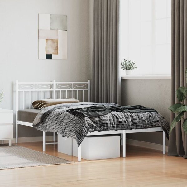 VidaXL Kovový rám postele s čelem, světlá výška pod postelí 26 cm [373738] Barva: Černá, Velikost: 80 x 200 cm (rám 207 x 85 x 91 cm)