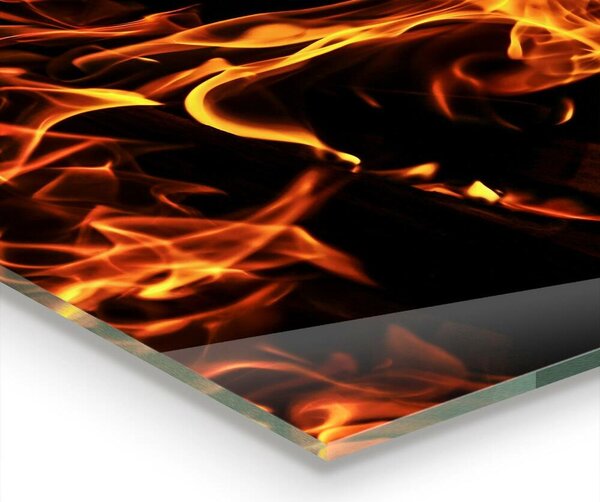 Kuchyňský skleněný panel Žhavé plameny táborového ohně