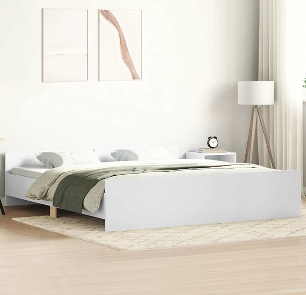VidaXL Rám postele bez matrace kompozitní dřevo [3203745] Barva: Bílá, Velikost: 90 x 190 cm (rám 193 x 93 x 50 cm)