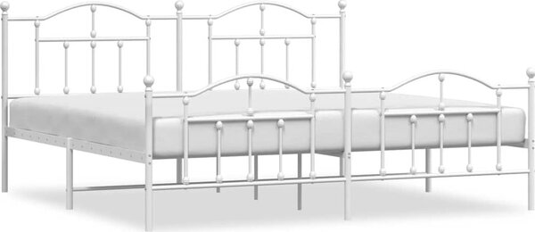 VidaXL Kovový rám postele s hlavovým a nožním čelem, světlá výška pod postelí 27 cm [353513] Barva: Černá, Velikost: 90 x 200 cm (rám 207 x 95 x 97 cm)