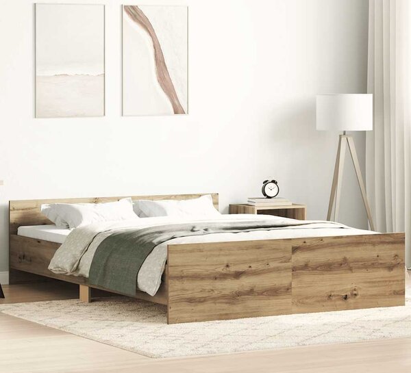 VidaXL Rám postele bez matrace kompozitní dřevo [3203745] Barva: Bílá, Velikost: 90 x 190 cm (rám 193 x 93 x 50 cm)
