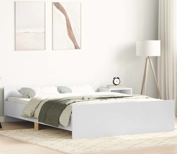 VidaXL Rám postele bez matrace kompozitní dřevo [3203745] Barva: Bílá, Velikost: 90 x 190 cm (rám 193 x 93 x 50 cm)