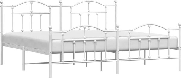 VidaXL Kovový rám postele s hlavovým a nožním čelem, světlá výška pod postelí 27 cm [353513] Barva: Černá, Velikost: 90 x 200 cm (rám 207 x 95 x 97 cm)