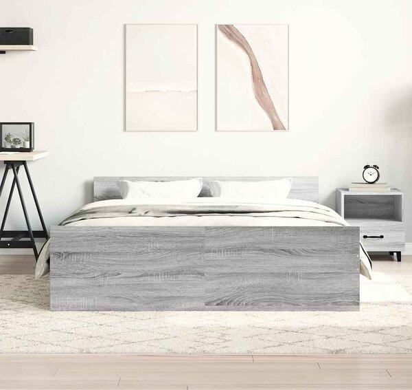VidaXL Rám postele bez matrace kompozitní dřevo [3203745] Barva: Bílá, Velikost: 90 x 190 cm (rám 193 x 93 x 50 cm)