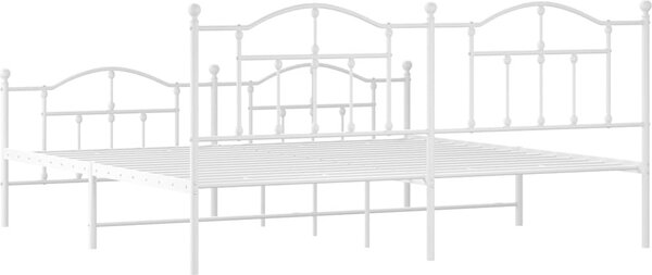 VidaXL Kovový rám postele s hlavovým a nožním čelem, světlá výška pod postelí 27 cm [353513] Barva: Černá, Velikost: 90 x 200 cm (rám 207 x 95 x 97 cm)