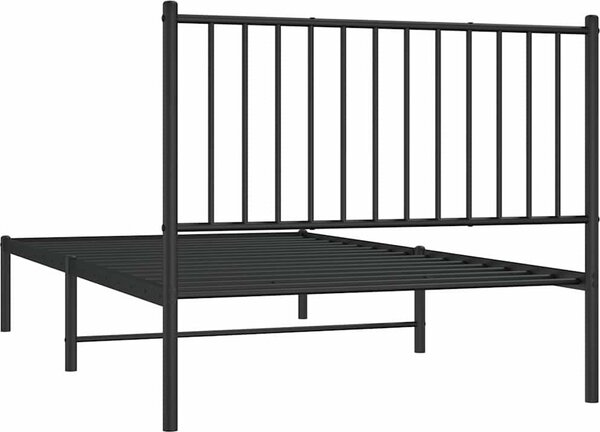 VidaXL Kovový rám postele s čelem, světlá výška pod postelí 26 cm [350858] Barva: Černá, Velikost: 90 x 200 cm (rám 207 x 95 x 90,5 cm)